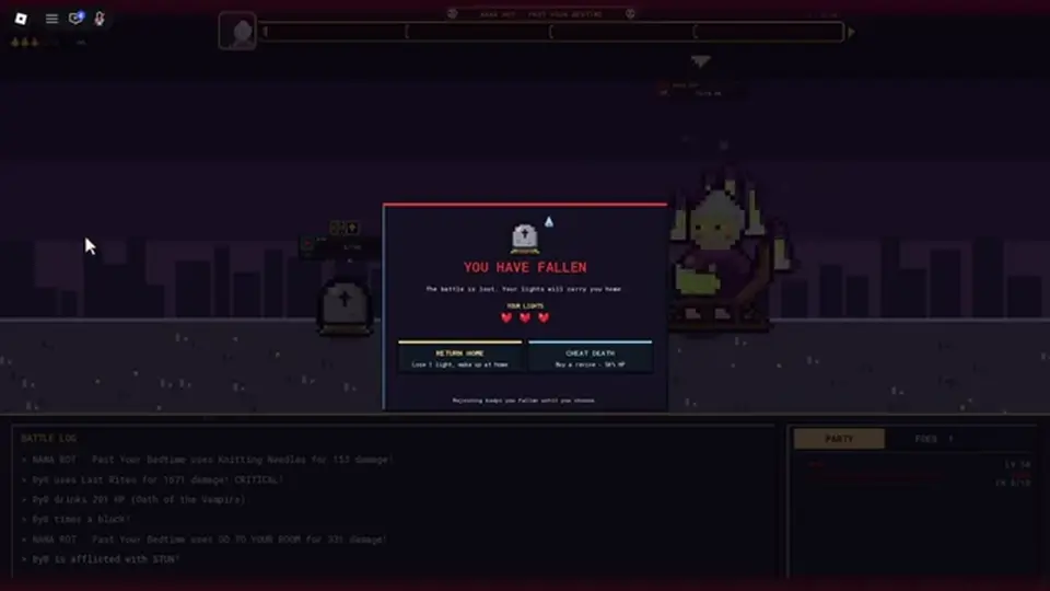 You Have Fallen — three Lives, Return Home, or Cheat Death