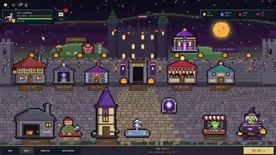Pixel Lineage Castle — SET OUT, Inn, shops, and Goblin Merchant street
